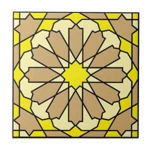 Geometrisches Blumenmuster Azulejo Fliese