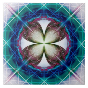 Geometrisches Blumenmuster Fliese