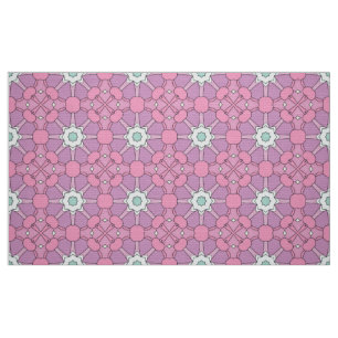 Geometrisches Blumenmuster in rosa und grünem Farb Stoff