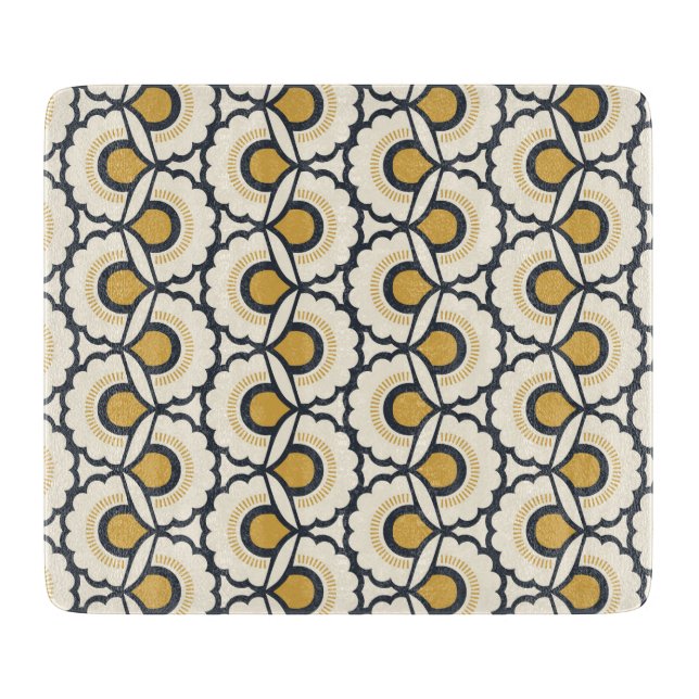 Geometrisches Blumenmuster Schneidebrett (Vorderseite)