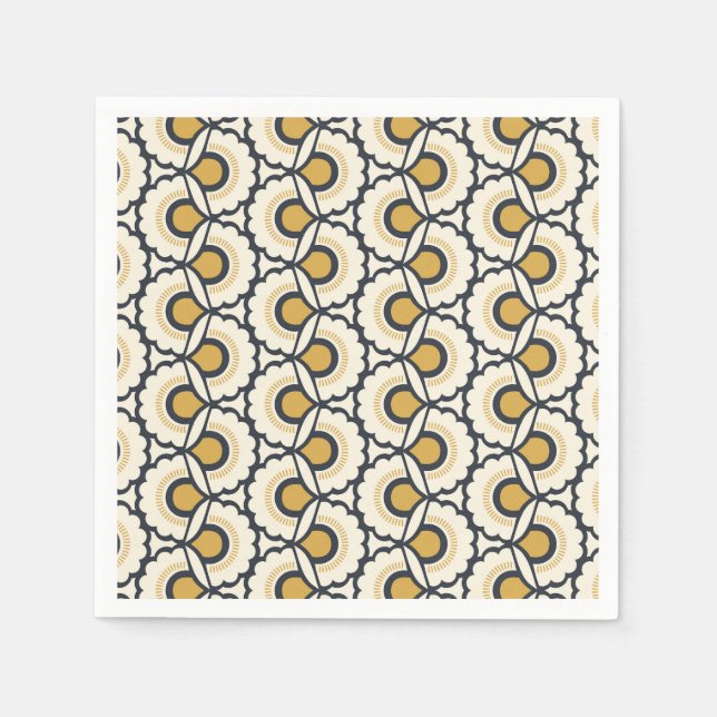 Geometrisches Blumenmuster Serviette (Vorderseite)