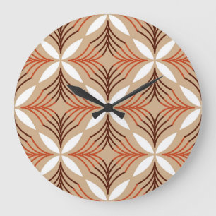Geometrisches Blumenmuster: vintage künstlerisches Große Wanduhr