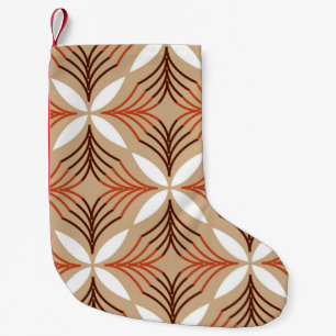 Geometrisches Blumenmuster: Vintages künstlerische Kleiner Weihnachtsstrumpf