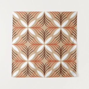 Geometrisches Blumenmuster: Vintages künstlerische Wandteppich