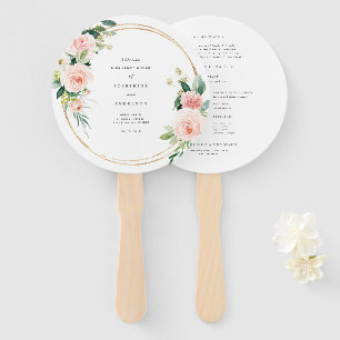 Geometrisches Blush-Hochzeitsprogramm Fächer