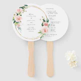 Geometrisches Blush-Hochzeitsprogramm Fächer