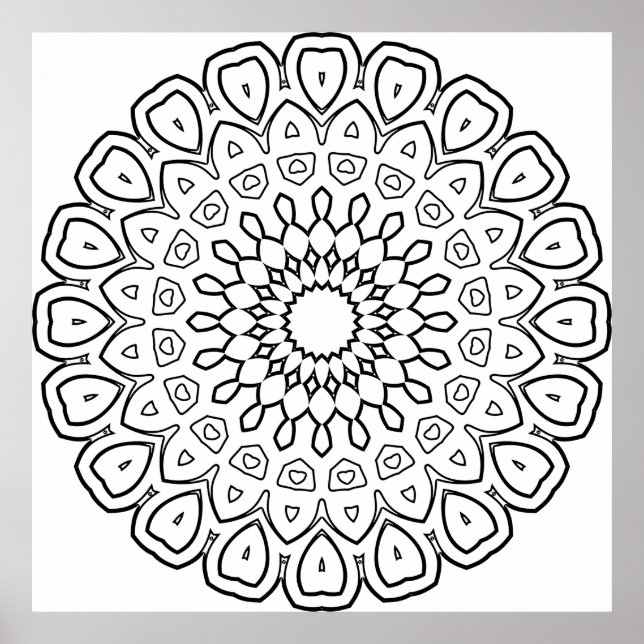 Geometrisches Blütenband-Mandala mit geschichteter Poster (Vorne)