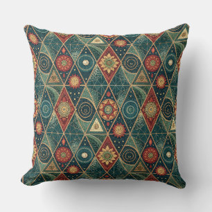 Geometrisches Boho-Mandala-Dreieck-Designmuster Ku Kissen