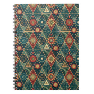 Geometrisches Boho-Mandala-Dreieck-Designmuster Ku Notizblock