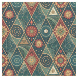 Geometrisches Boho-Mandala-Dreieck-Designmuster Ku Stoff