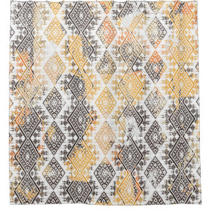Geometrisches Boho-Stamm: Störendes Muster. Duschvorhang