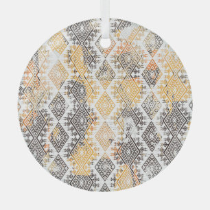 Geometrisches Boho-Stamm: Störendes Muster. Ornament Aus Glas