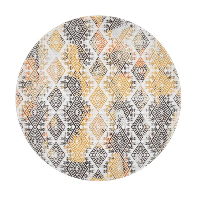 Geometrisches Boho-Stamm: Störendes Muster. Schneidebrett (Vorderseite)