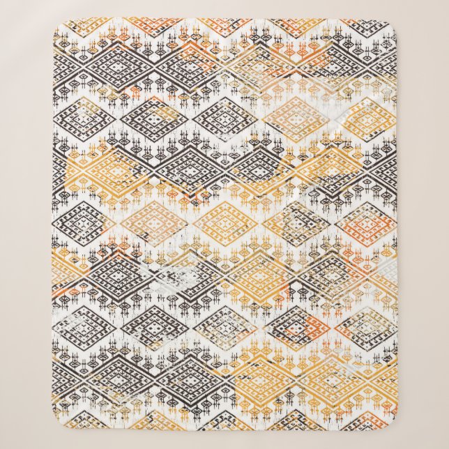 Geometrisches Boho-Stamm: Störendes Muster. Sherpadecke (Vorderseite)