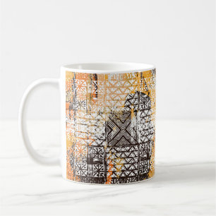 Geometrisches Boho-Stammes-Distressed-Muster Kaffeetasse