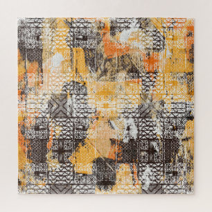 Geometrisches Boho-Stammes-Distressed-Muster Puzzle