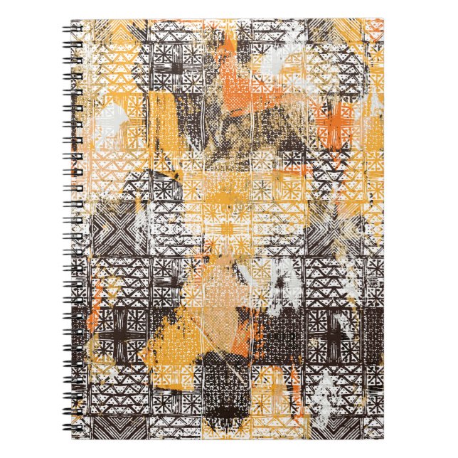 Geometrisches Boho Tribal Distressed Muster Notizblock (Vorderseite)
