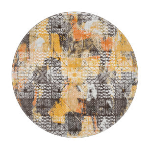 Geometrisches Boho Tribal Distressed Muster Schneidebrett