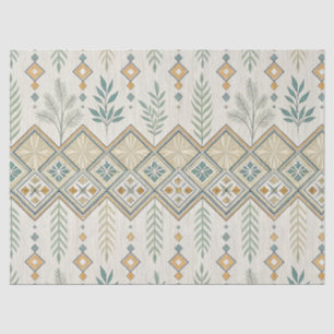 Geometrisches botanisches Volkskunstmuster Seidenpapier