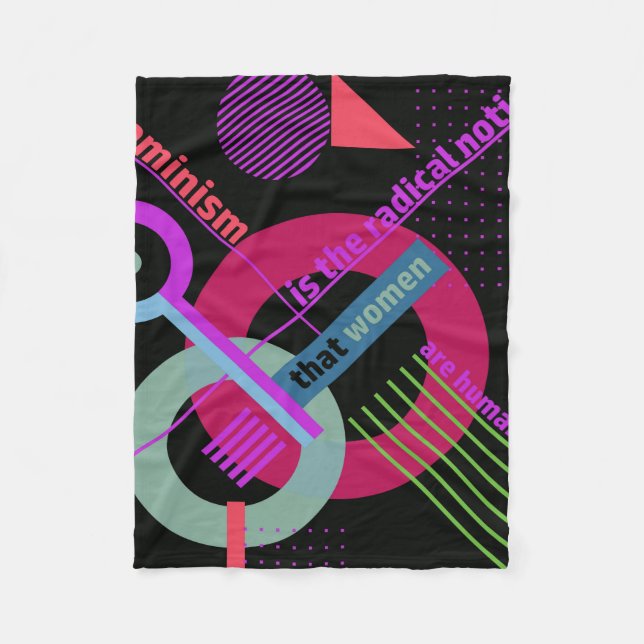 Geometrisches Brahaus mit Typografie Fleecedecke (Vorderseite)