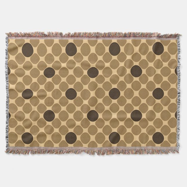 Geometrisches braunes Muster mit Kreisen Decke (Vorderseite)