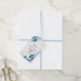 Geometrisches Brautparty aus goldfarbenem Rahmen Geschenkanhänger