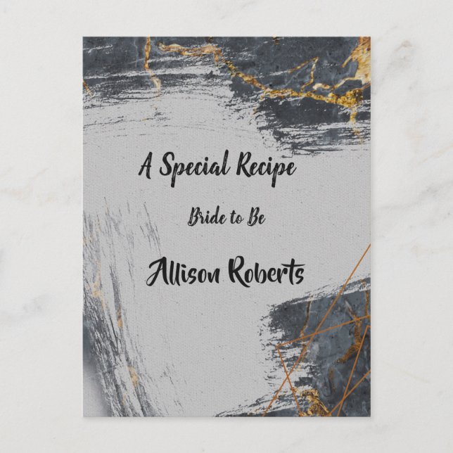 Geometrisches Brautparty für Glitzer aus Marmor Postkarte (Vorderseite)