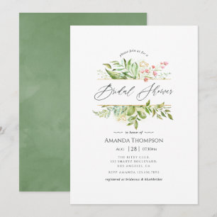 Geometrisches Brautparty für Kristallgrün Einladung