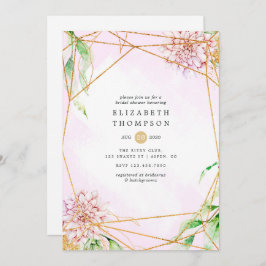Geometrisches Brautparty für Rosa und Gold Einladung