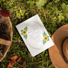 Geometrisches Brautparty für Sonnenblumen Einladung