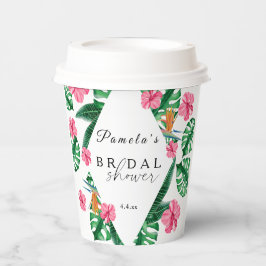 Geometrisches Brautparty für tropisches Palmwasser Pappbecher