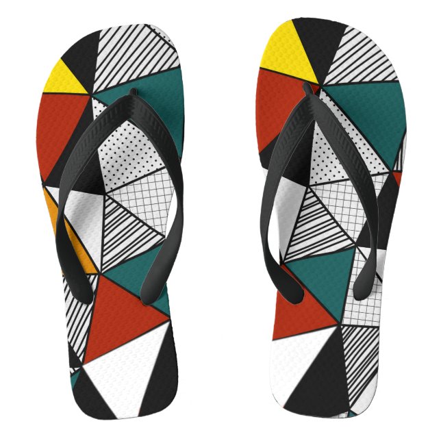 geometrisches, buntes Dreieck Flip Flops (Fußbett)