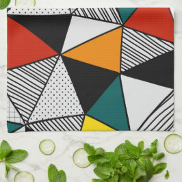 geometrisches, buntes Dreieck Geschirrtuch