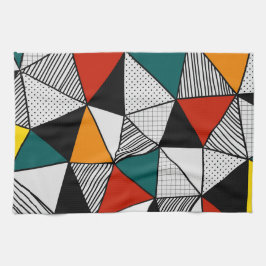 geometrisches, buntes Dreieck Geschirrtuch