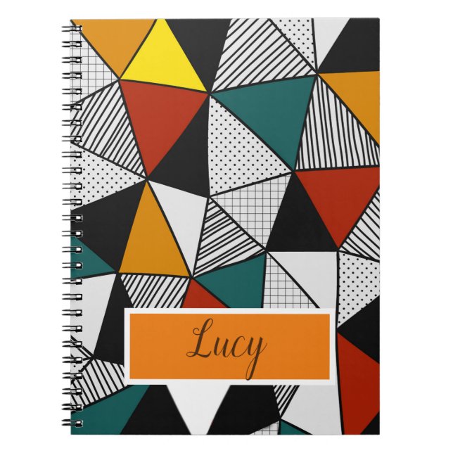 geometrisches, buntes Dreieck Notizblock (Vorderseite)
