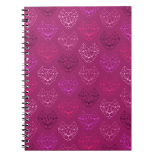 Geometrisches Cat Pattern Pink SpiralNotebook Notizblock