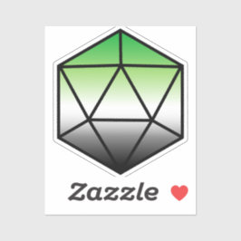 Geometrisches D20-Aro-Pride-Flag Aufkleber