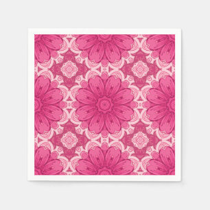 Geometrisches Daisy-Muster in Korallen und Pastell Serviette