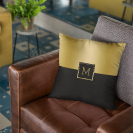 Geometrisches Design aus Schwarz und Gold, gespalt Kissen