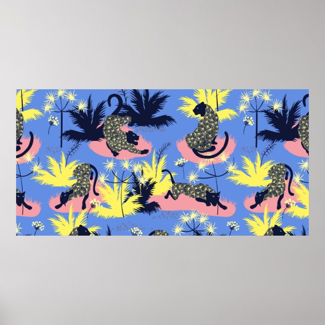 Geometrisches Design aus Tiger und Leopard Poster (Vorne)