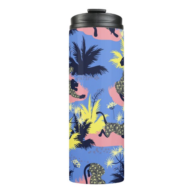 Geometrisches Design aus Tiger und Leopard Thermosbecher (Vorderseite)