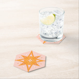 Geometrisches Design Boho für rosa und orangefarb Untersetzer
