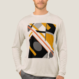 Geometrisches Design der goldschwarzen grauen Diag Tri-Blend Shirt