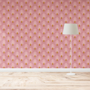Geometrisches Design der rosa Gradient Art Deco Mu Tapete