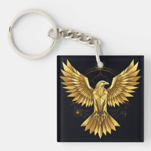 🦅 Geometrisches Design des Goldadlers für einen k Schlüsselanhänger