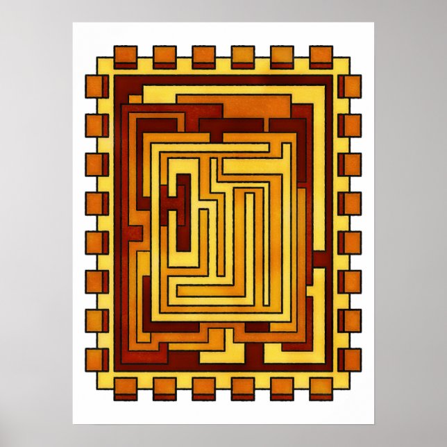 Geometrisches Design des Tone Maze Pattern Poster (Vorne)