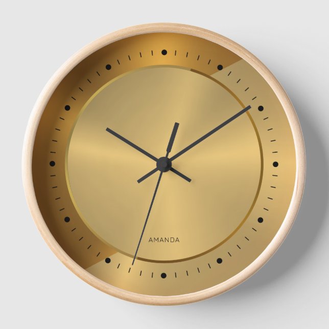 Geometrisches Design für Metallic Gold und Kupfer Uhr (Vorderseite)