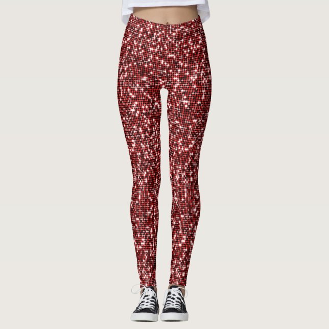 Geometrisches Design für Red Flat Sequin Leggings (Vorderseite)