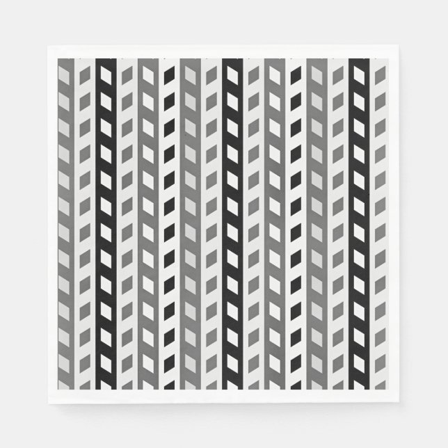 Geometrisches Design, grau, schwarz, weiß, Serviette (Vorderseite)