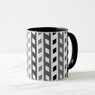 Geometrisches Design, grau, schwarz, weiß, Tasse